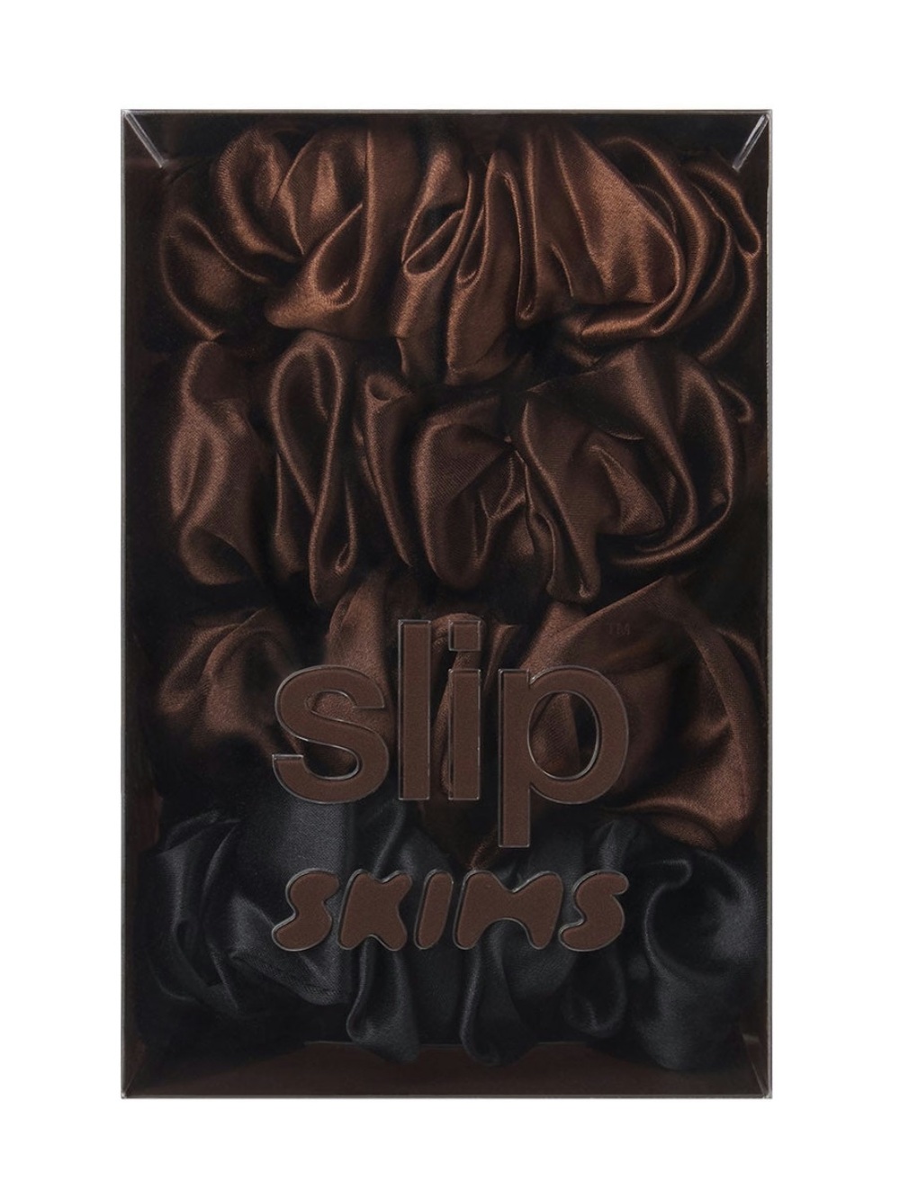 SKIMS X SLIP PURE SILK LARGE SCRUNCHIES 4-PACK - DEEP